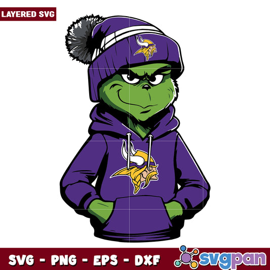 Minnesota vikings svg, christmas season svg, new year grinch svg