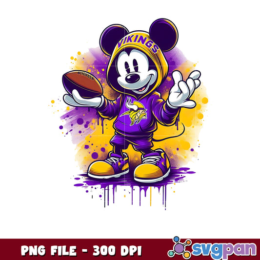 Minnestota vikings mickey mouse png, nfl png, nfl cartoon characters png