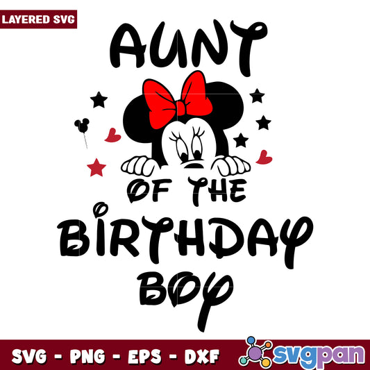 Minnie Aunt Birthday Boy SVG
