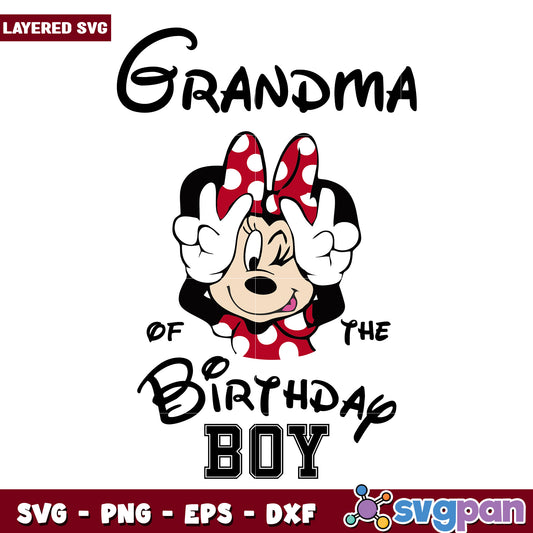 Minnie Grandma Birthday Boy SVG