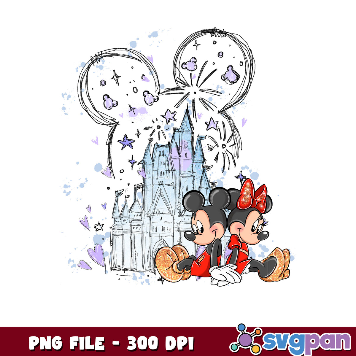 Minnie Mickey Disney Castle PNG