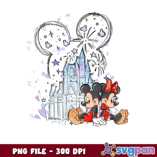 Minnie Mickey Disney Castle PNG