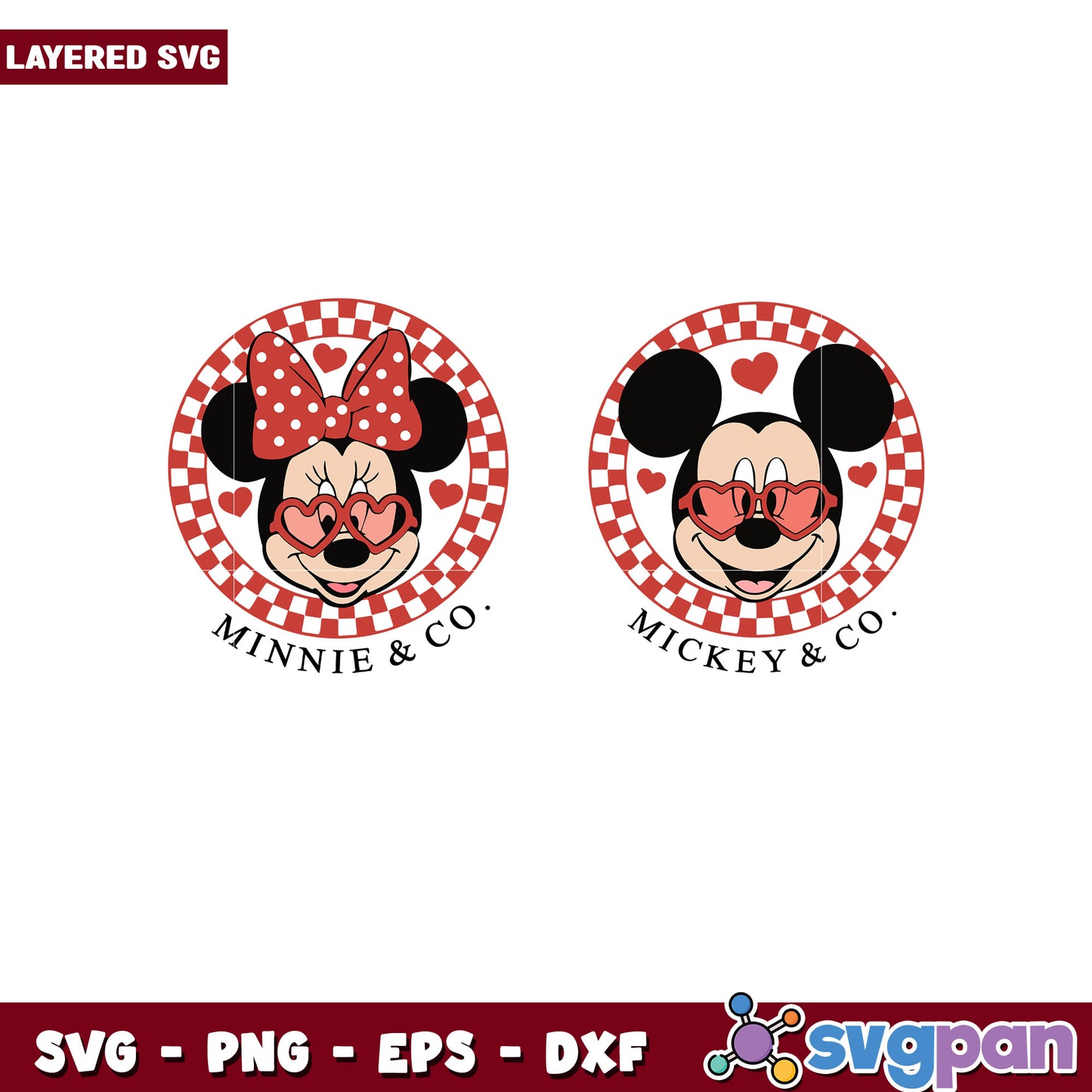 Minnie Mickey SVG Bundle Valentines Day
