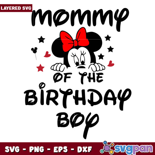 Minnie Mommy Birthday Boy SVG