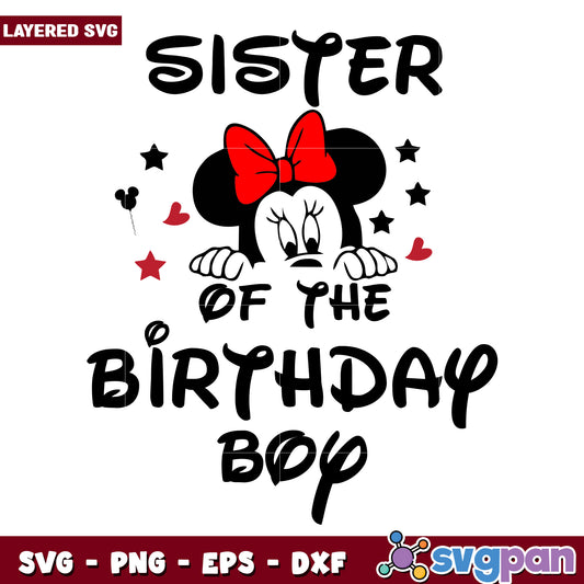 Minnie Mouse Birthday Boy Sister SVG