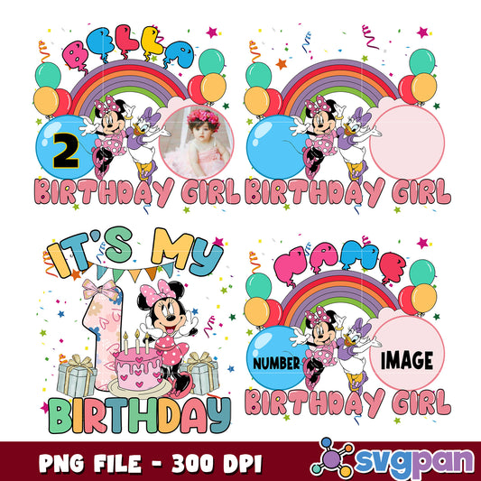 Minnie Mouse Birthday Girl PNG Bundle
