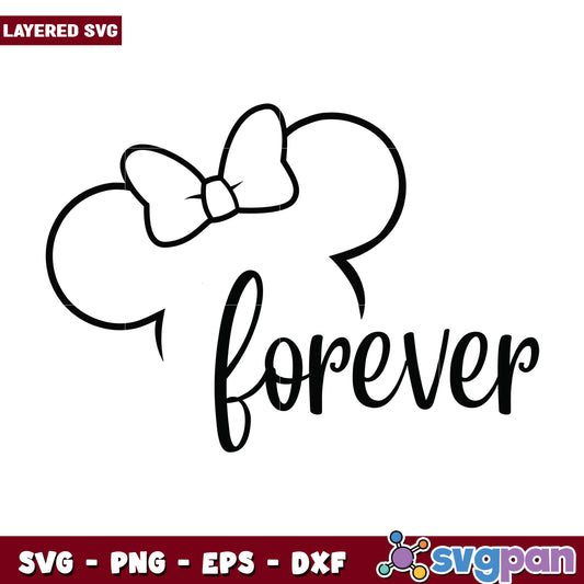 Minnie Mouse Bow Forever SVG