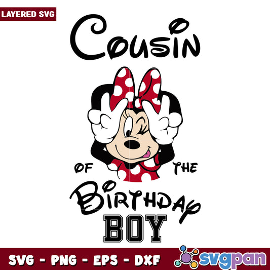 Minnie Mouse Cousin Birthday Boy SVG