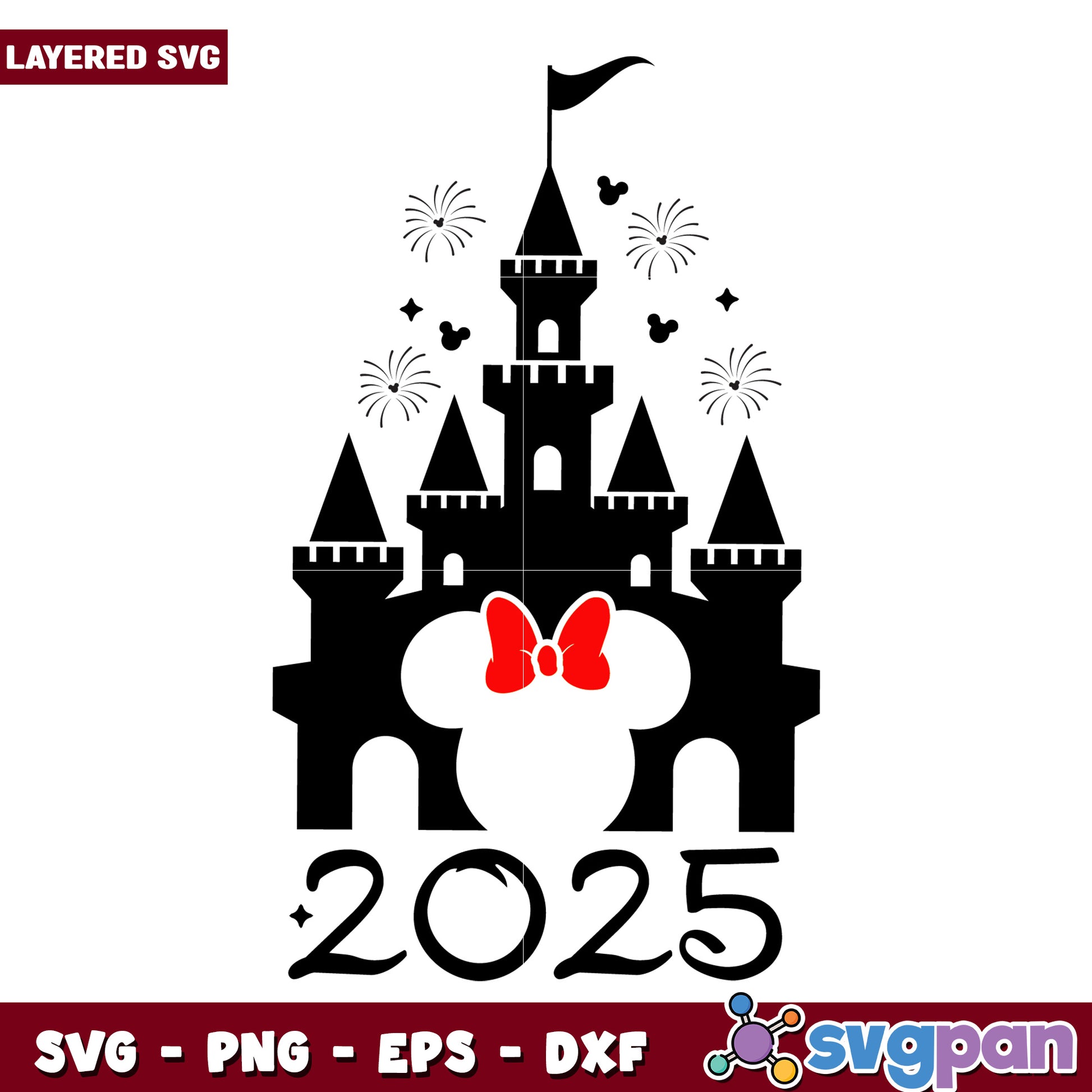 Minnie Mouse Disney Castle 2025 SVG