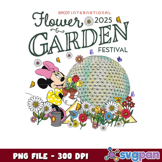 Minnie Mouse Epcot Flower Garden Festival 2025 PNG