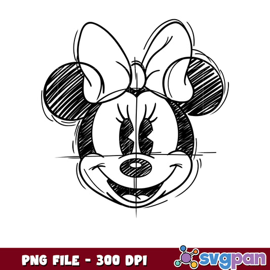 Minnie Mouse PNG Sketch Drawing