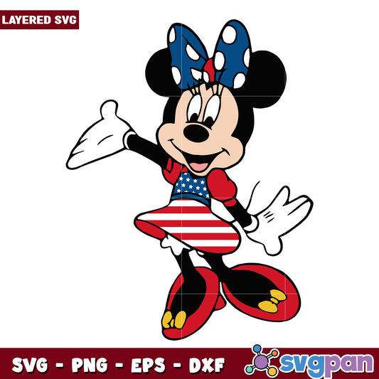 Minnie Mouse Patriotic SVG