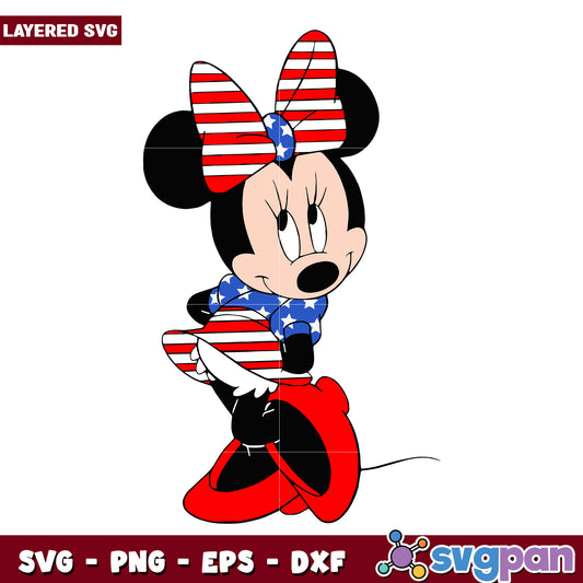 Minnie Mouse Patriotic SVG Cut File