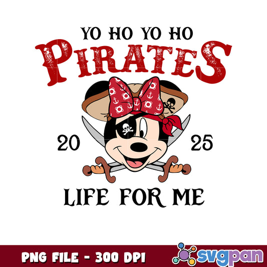 Minnie Mouse Pirate PNG Design