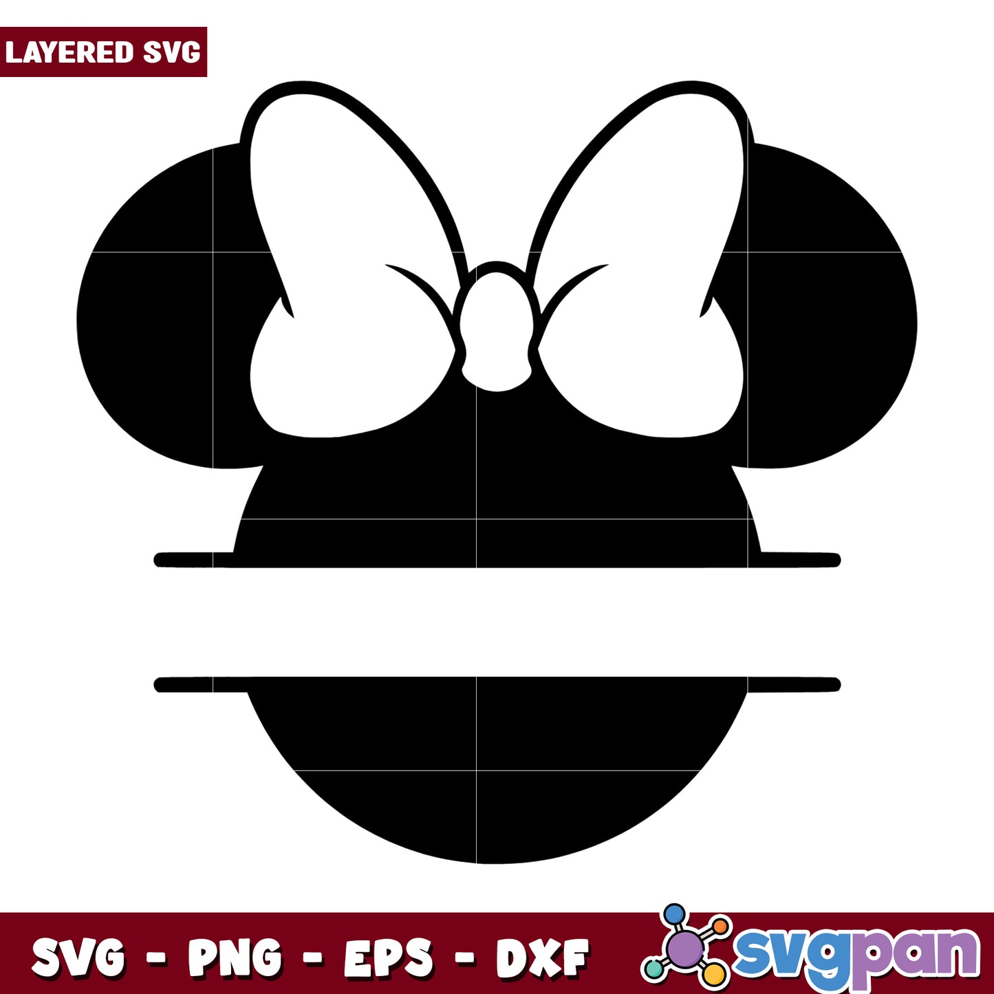 Minnie Mouse SVG Split Monogram