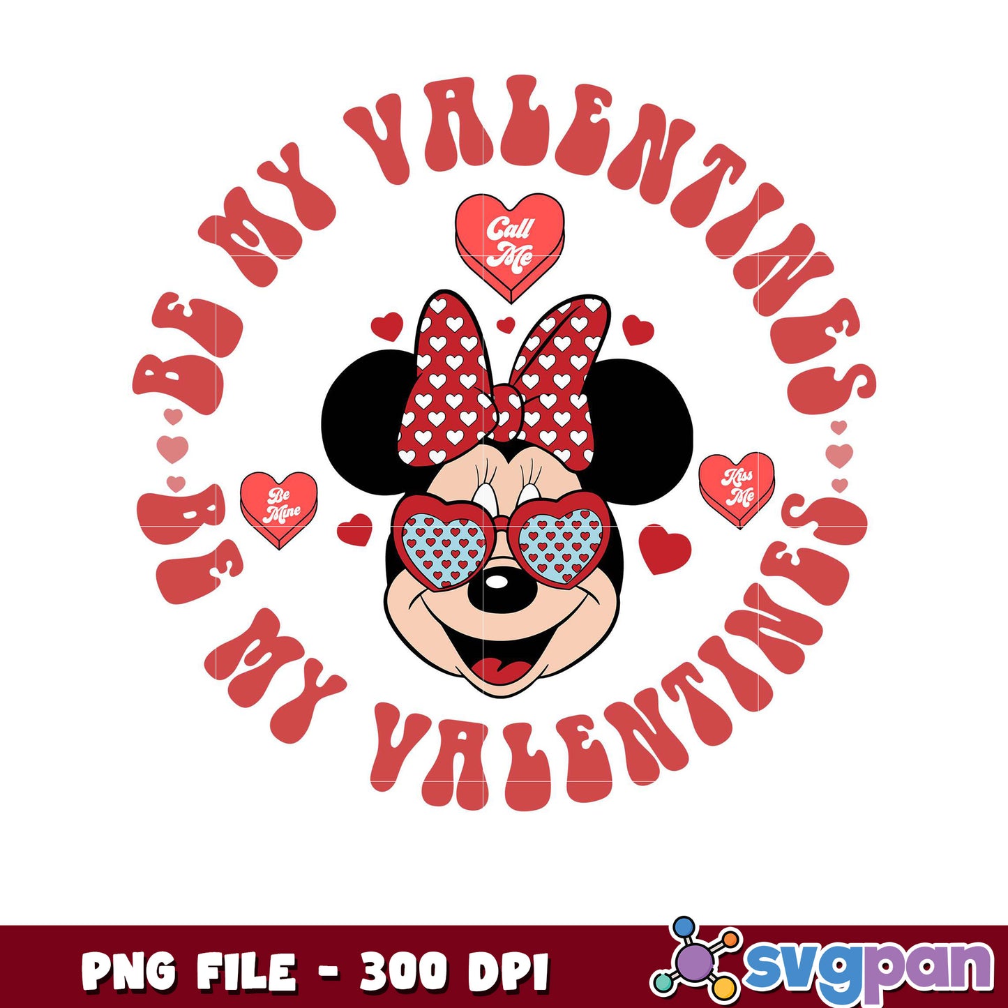 Minnie Mouse Valentine PNG file is perfect for gifts, celebrate love with this cute design