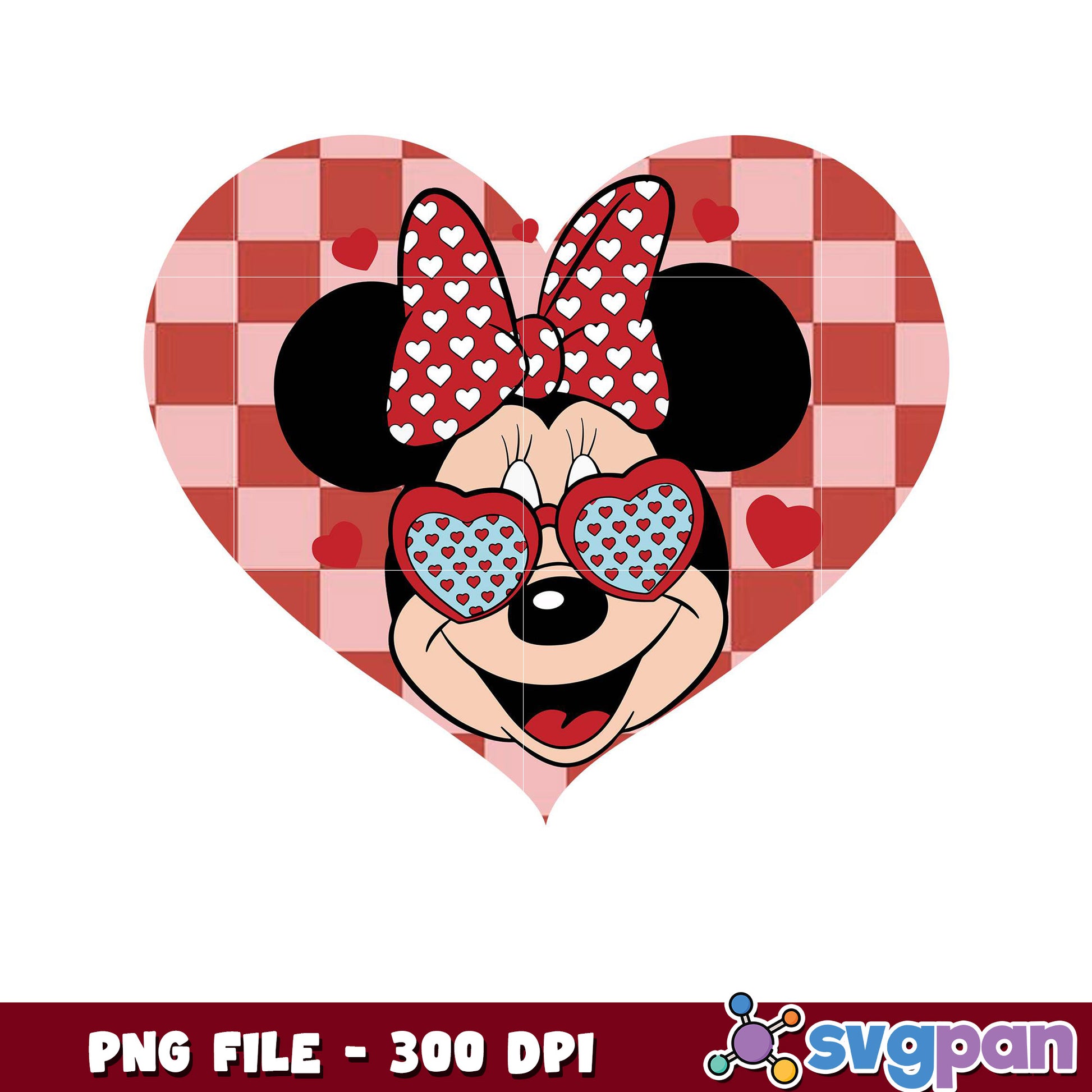 Minnie Mouse heart design PNG file, perfect for projects