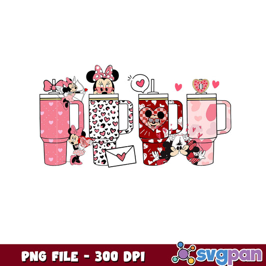Minnie Mouse love themed cup designs for fun occasions, perfect for parties and gatherings