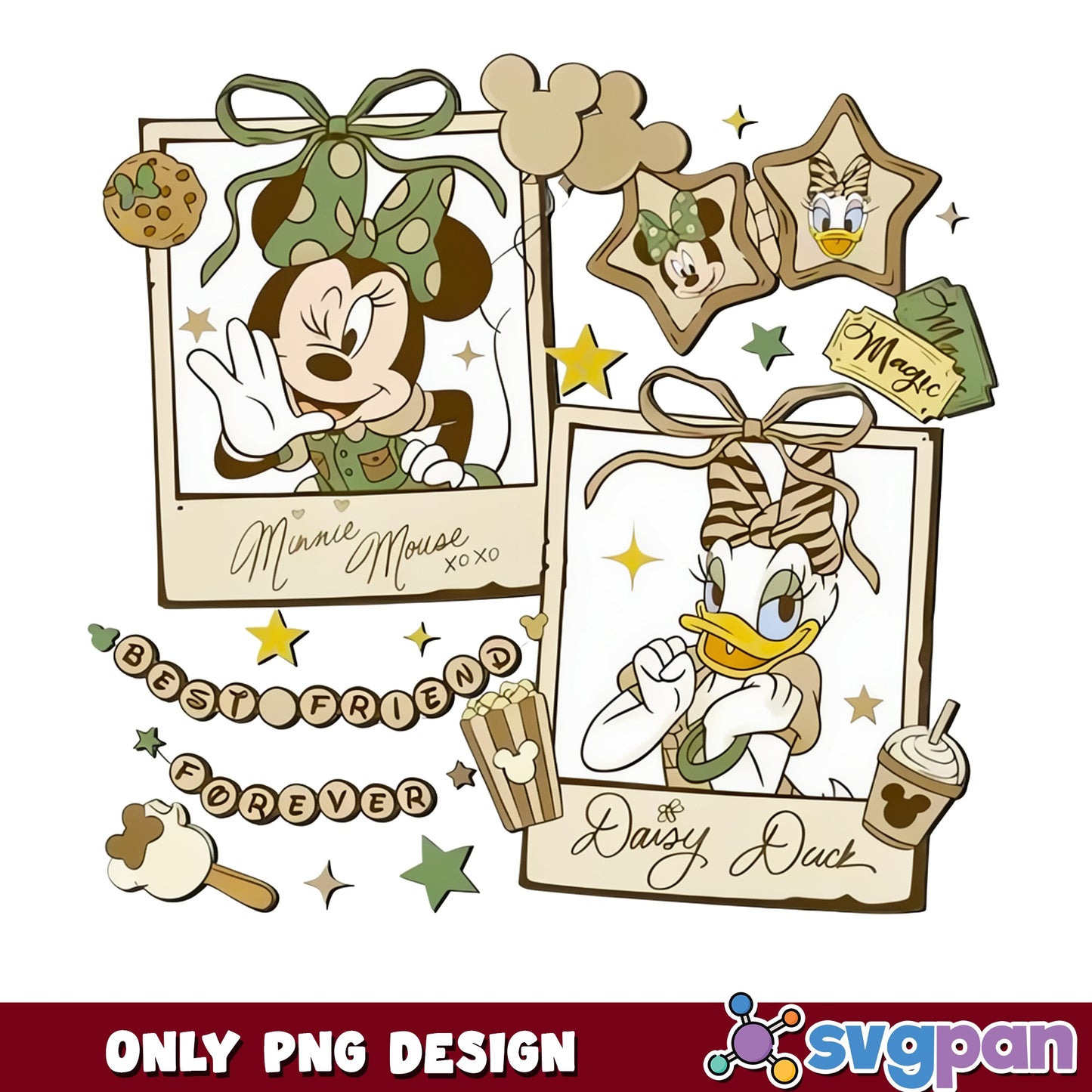 Minnie And Daisy Best Friend Forever PNG, Disney PNG, Disney Friends PNG