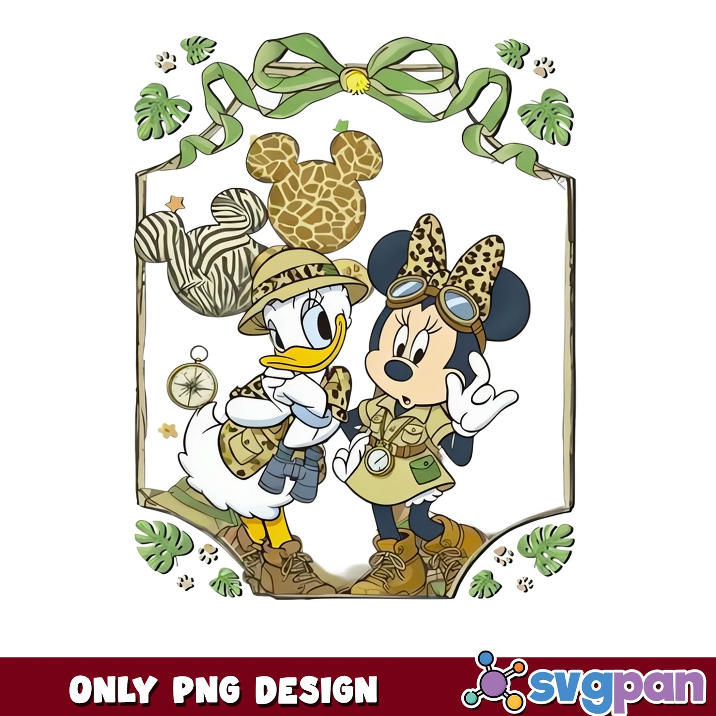 Minnie And Daisy Safari PNG, Disney Animal Kingdom PNG, Disney PNG