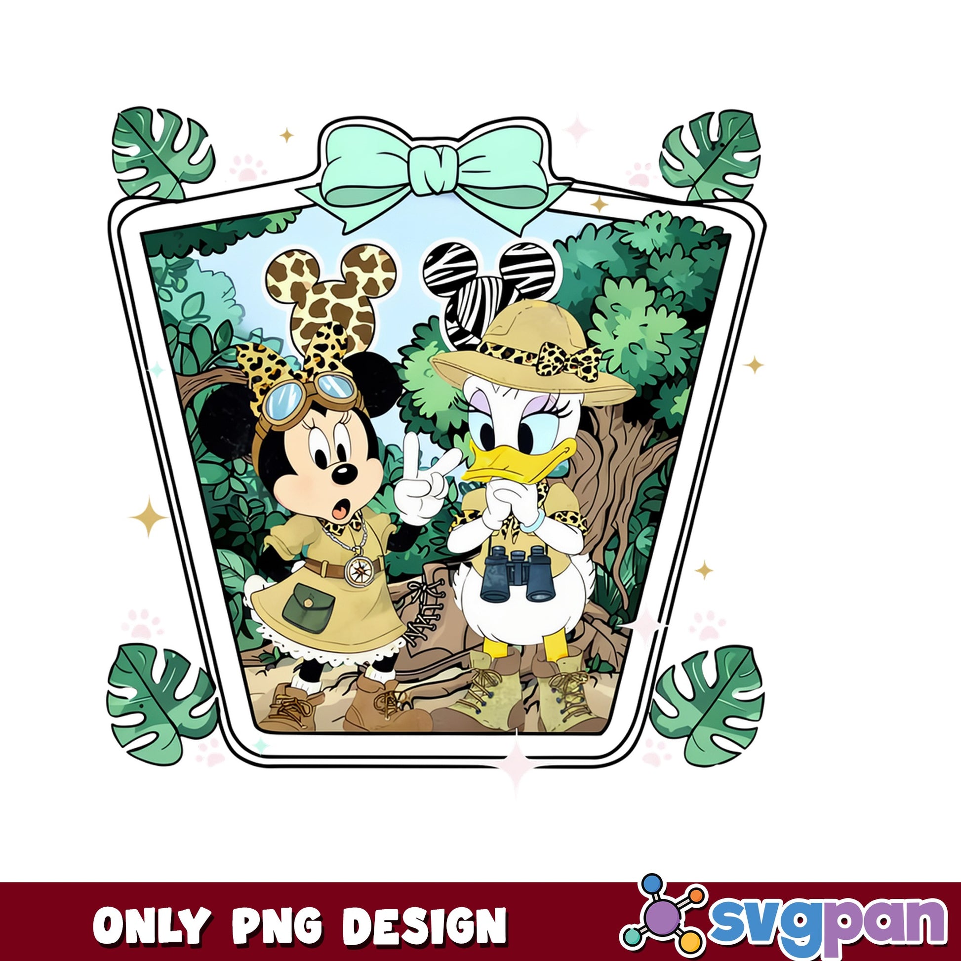 Minnie And Daisy Safari PNG, Disney Animal Kingdom PNG, Jungle PNG