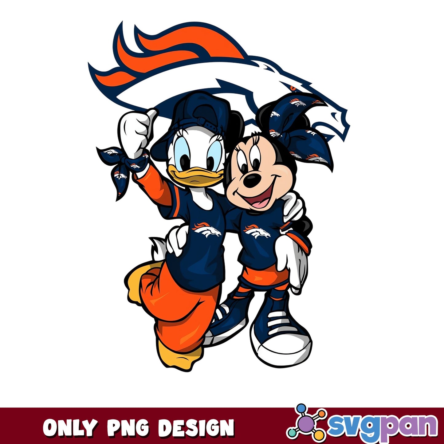Minnie Daisy Denver Broncos PNG, Disney NFL PNG, Broncos PNG