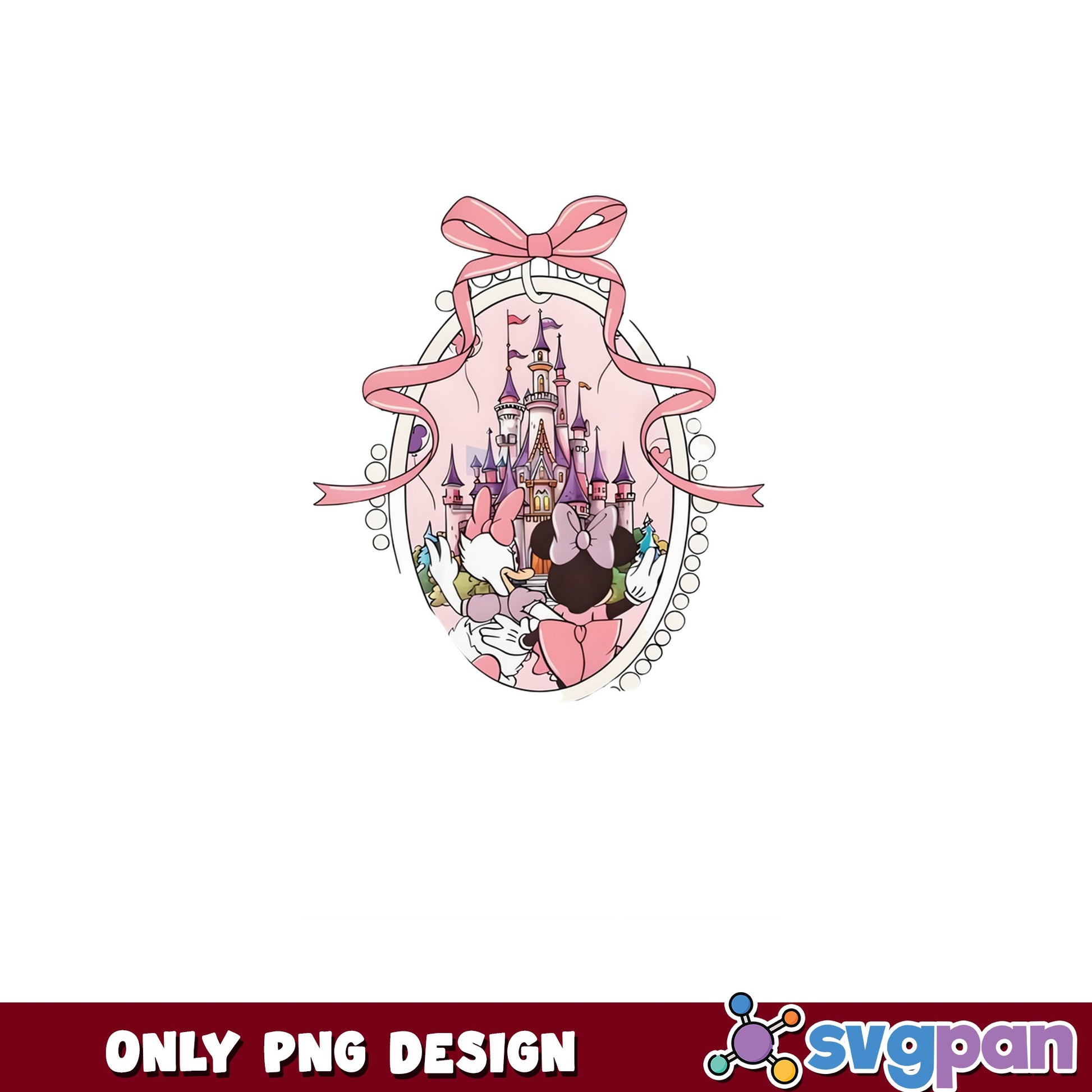 Minnie Daisy Disney Castle Coquette Bow PNG, Disney PNG, Magic Kingdom PNG