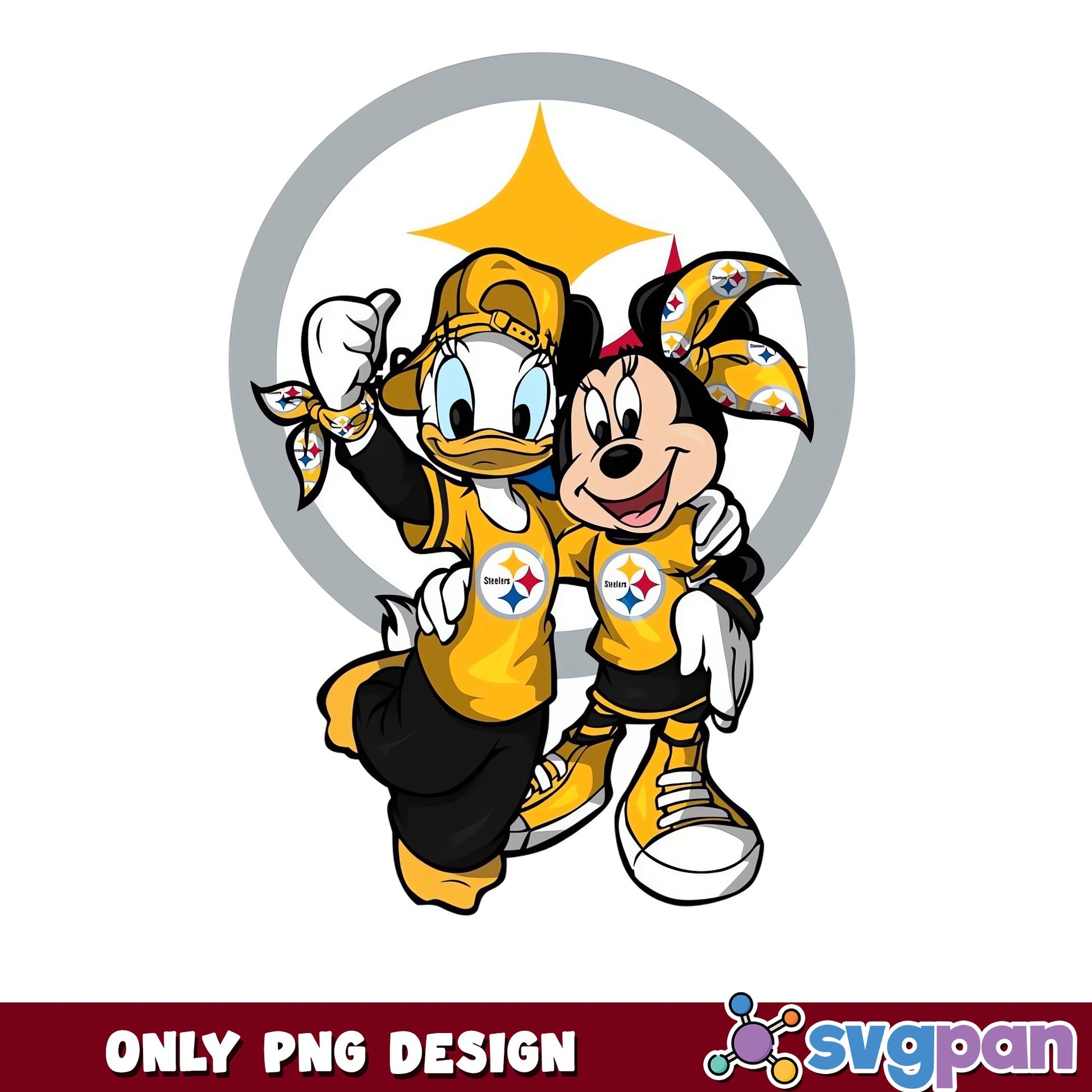 Minnie Daisy Pittsburgh Steelers PNG, NFL Disney PNG, Football PNG