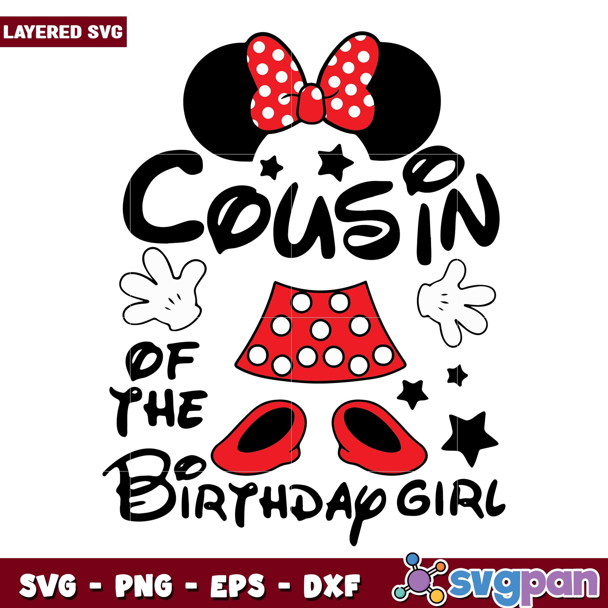 Minnie Disney Cousin svg, Disney characters svg, Digital Download