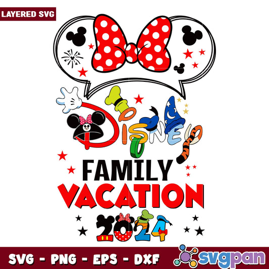 Minnie Disney family vacation 2024 svg, Disney characters svg, Digital Download