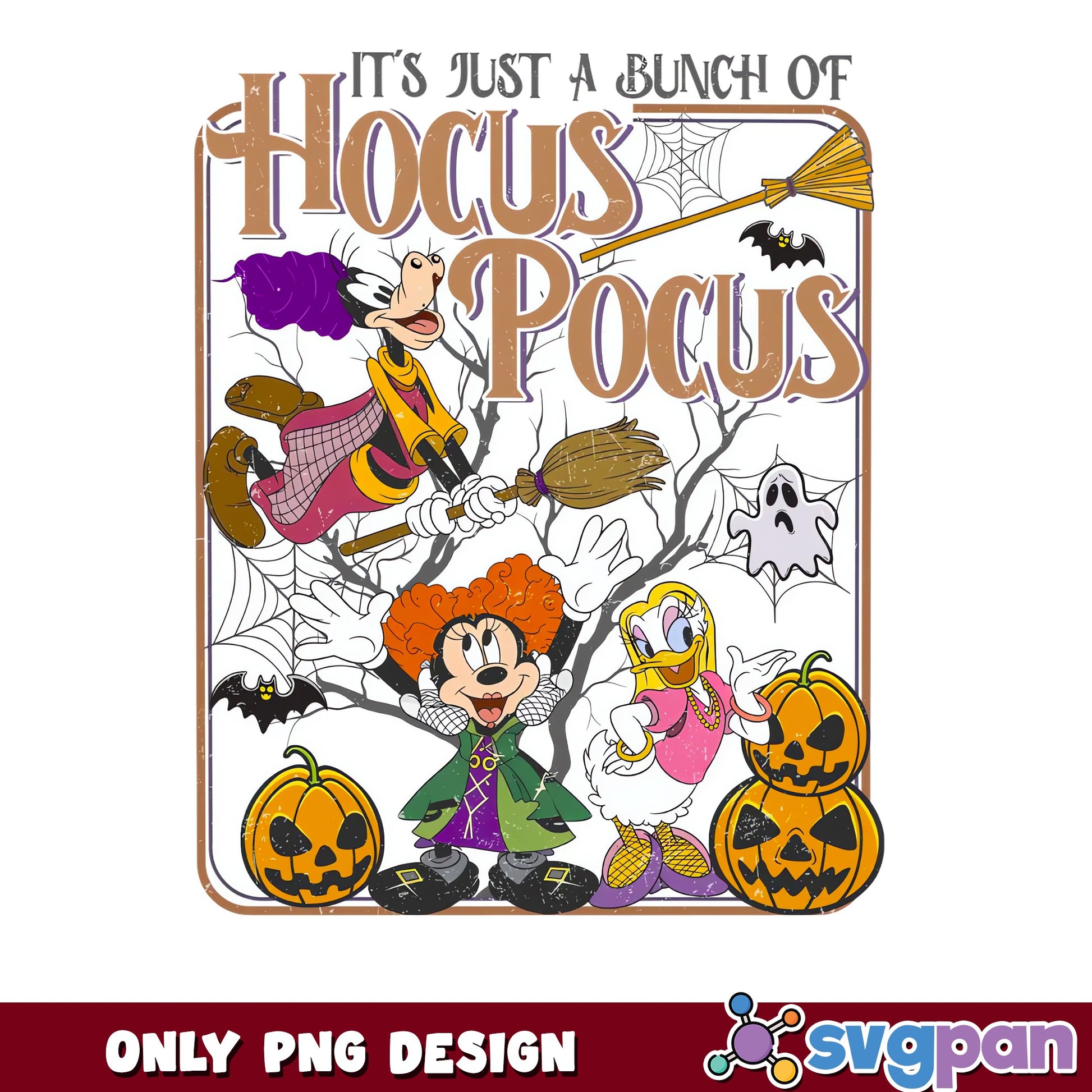 Minnie Goofy Daisy Hocus Pocus Halloween Disney PNG, Witch, PNG