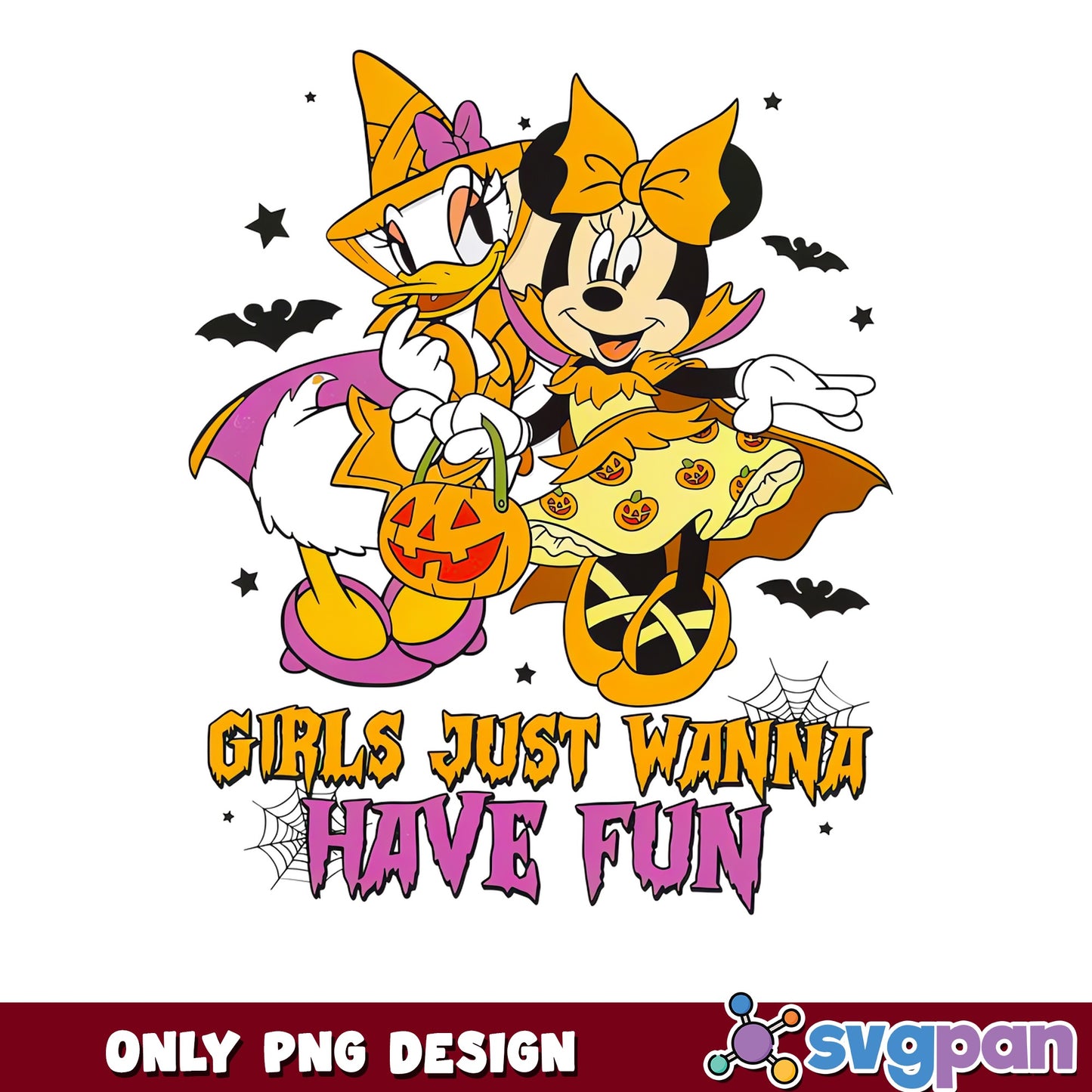 Minnie Mouse Daisy Duck Girls Just Wanna Have Fun PNG, Halloween, PNG