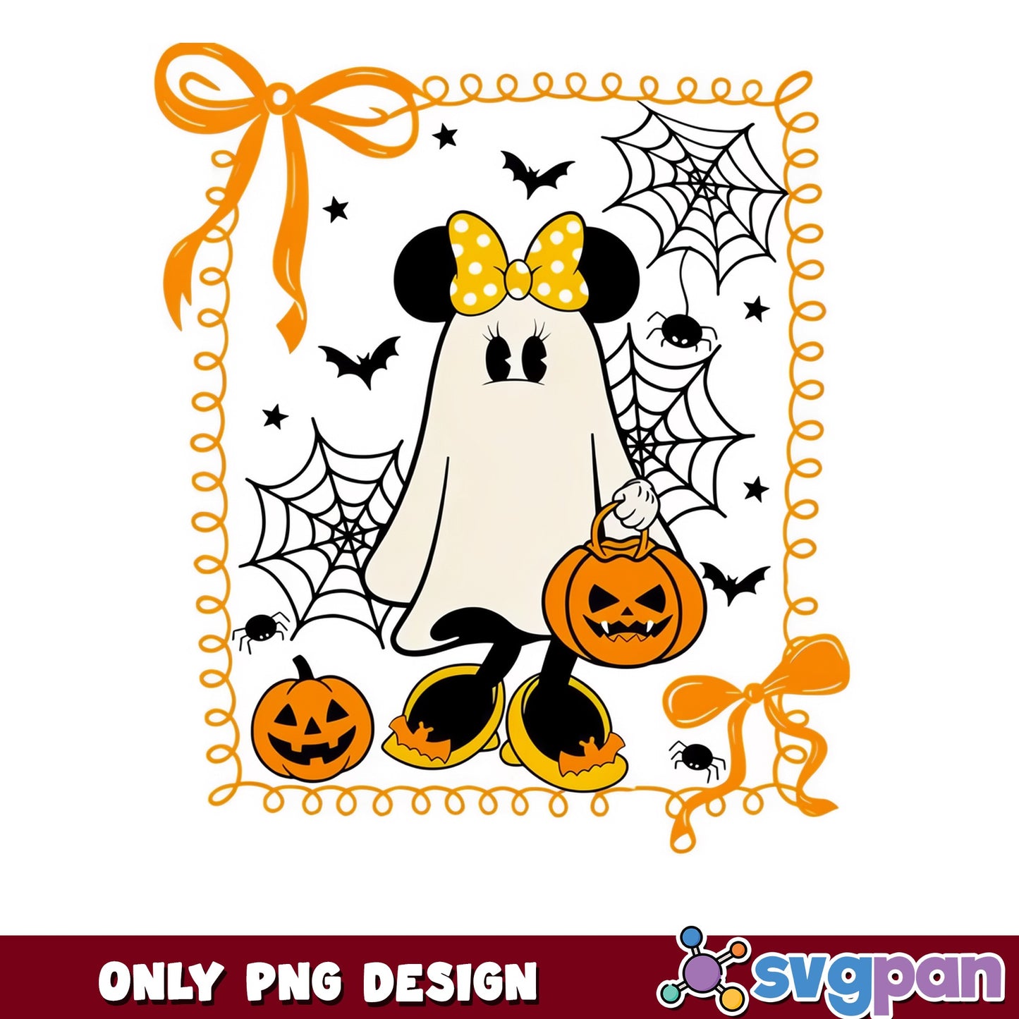Minnie Mouse Ghost Halloween PNG, Disney Halloween PNG, Spooky PNG