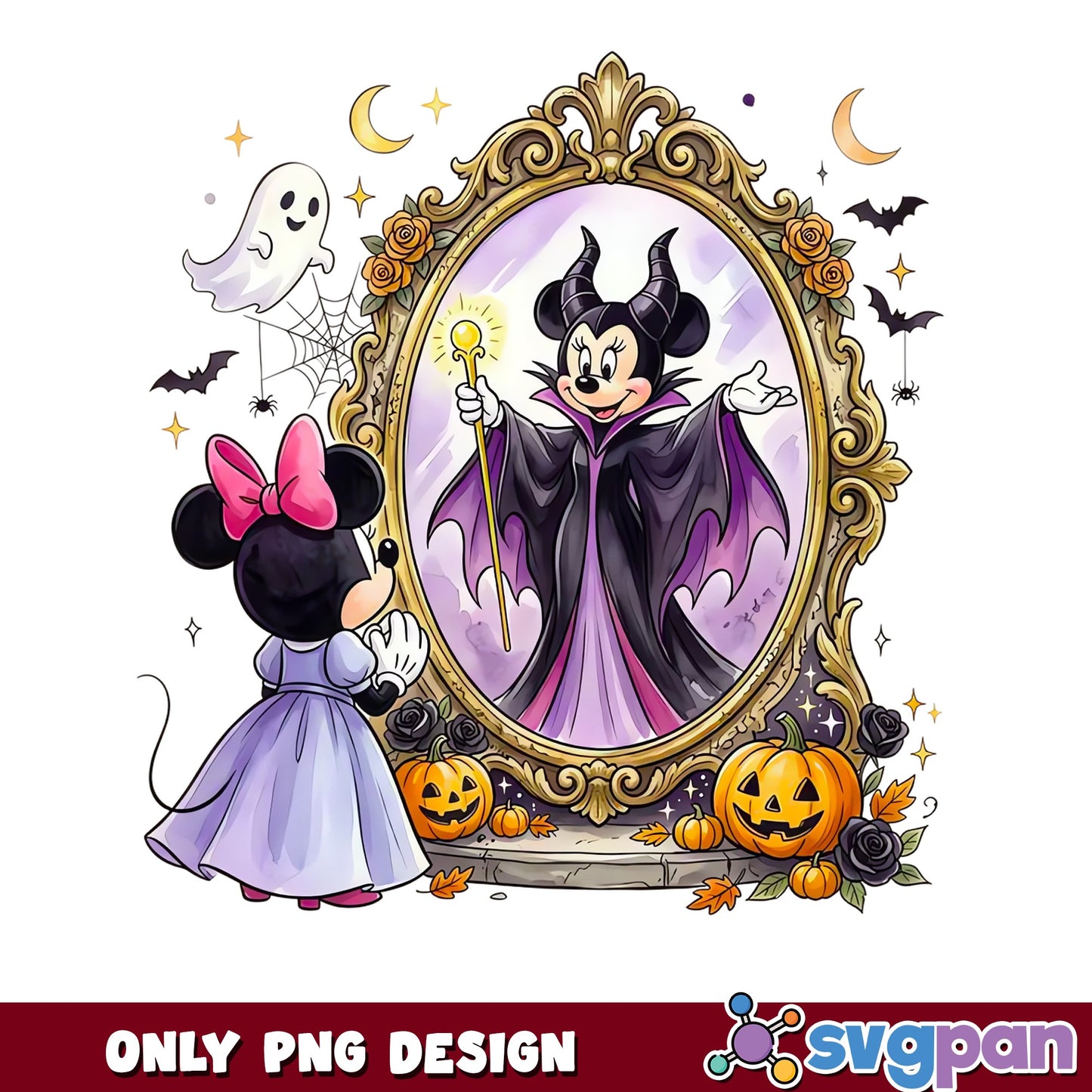 Minnie Mouse Halloween PNG, Disney Maleficent PNG, Spooky PNG