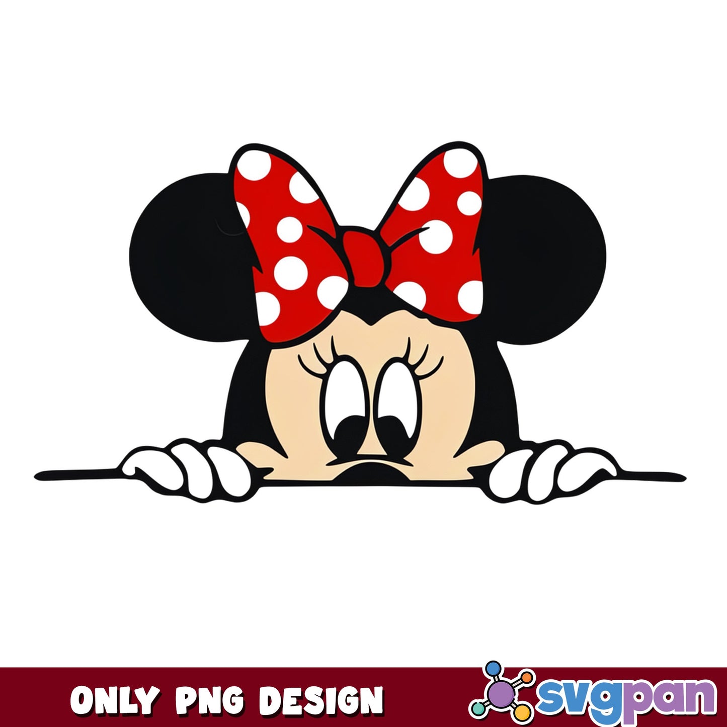 Minnie Mouse Peeking PNG, Disney Minnie PNG, Cute Mouse PNG