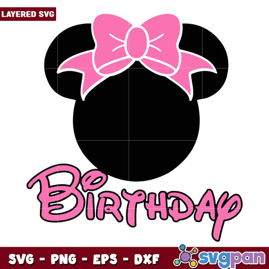 Minnie Mouse Pink Bow birthday svg, Disney characters svg, Digital Download