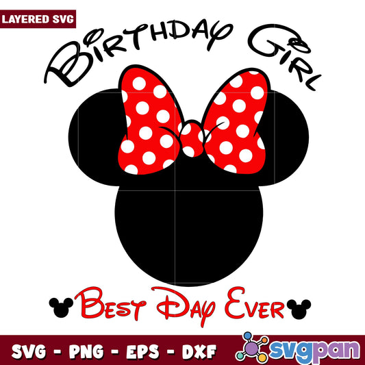 Minnie birthday girl best day ever svg, Disney characters svg, Digital Download