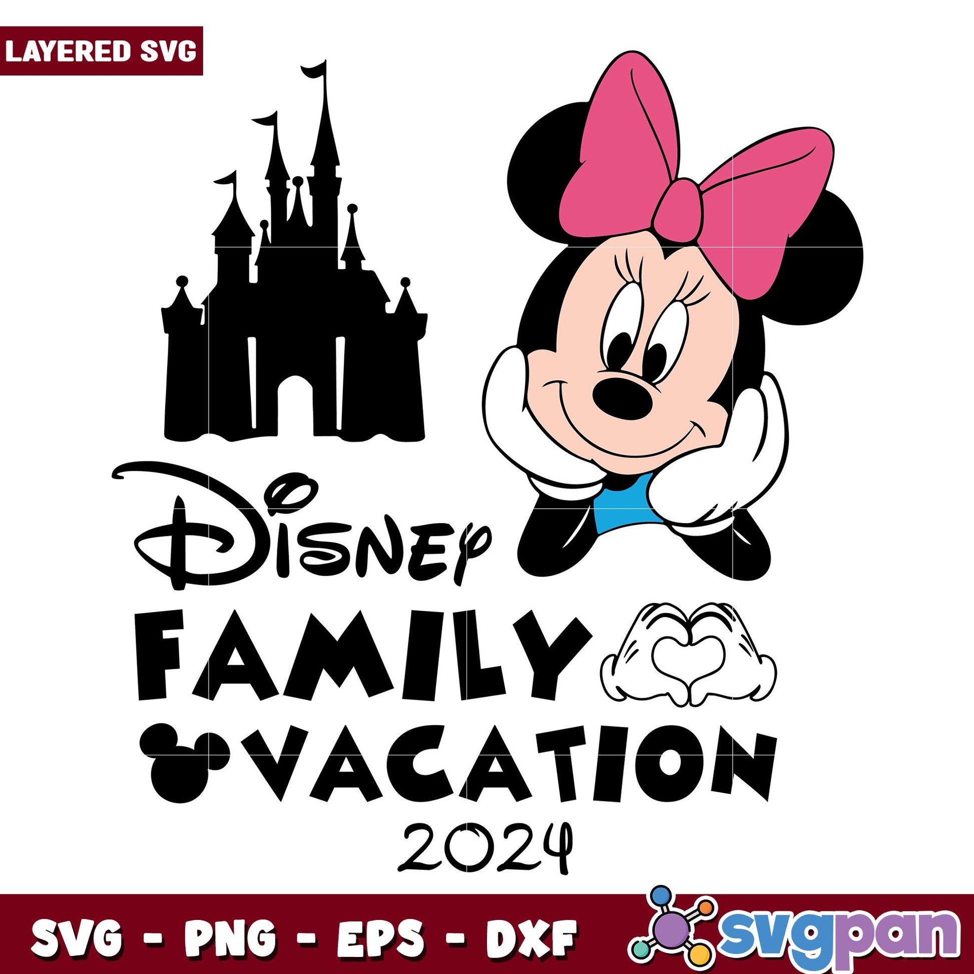 Minnie castle disney family vacation 2024 svg, Disney characters svg, Digital Download