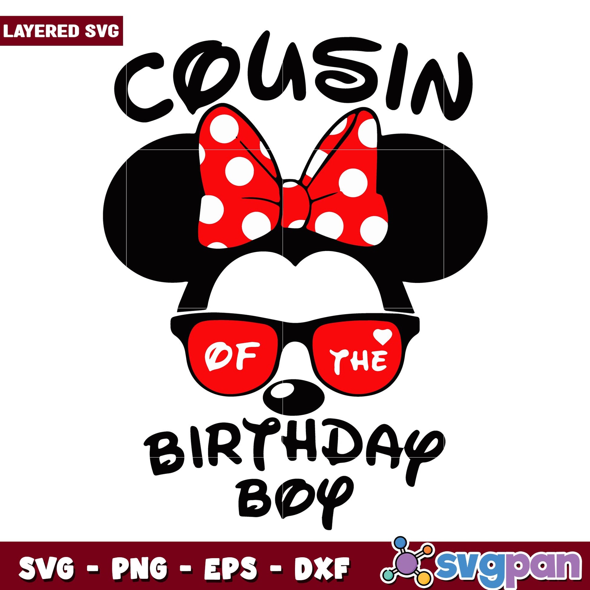 Minnie cousin of the birthday boy svg, Disney characters svg, Digital Download
