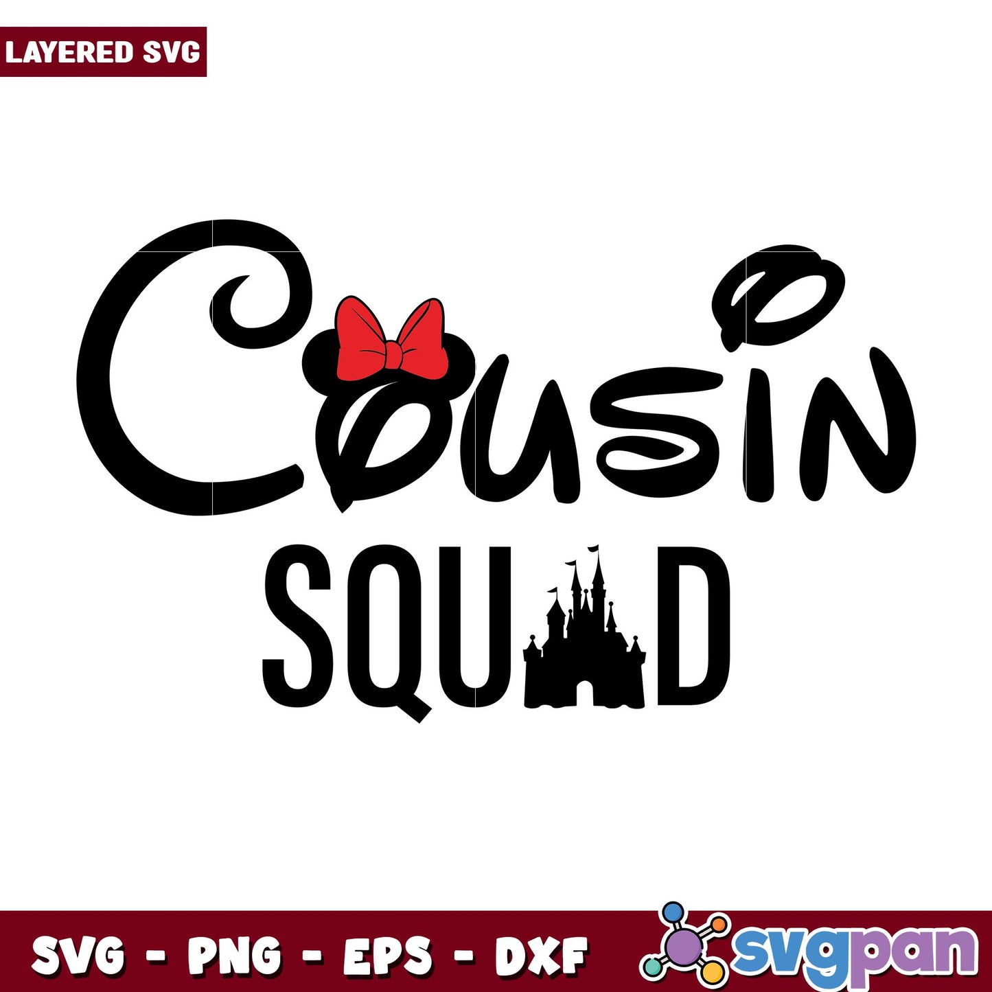 Minnie cousin squad svg, Disney characters svg, Digital Download