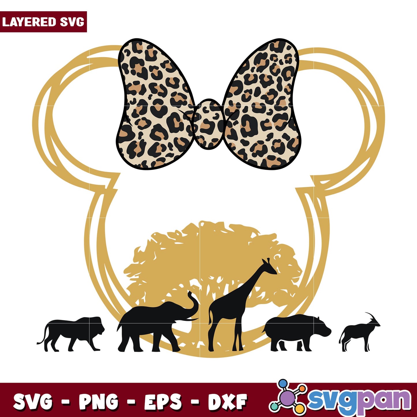 Minnie disney head animal kingdom svg, Disney characters svg, Digital Download