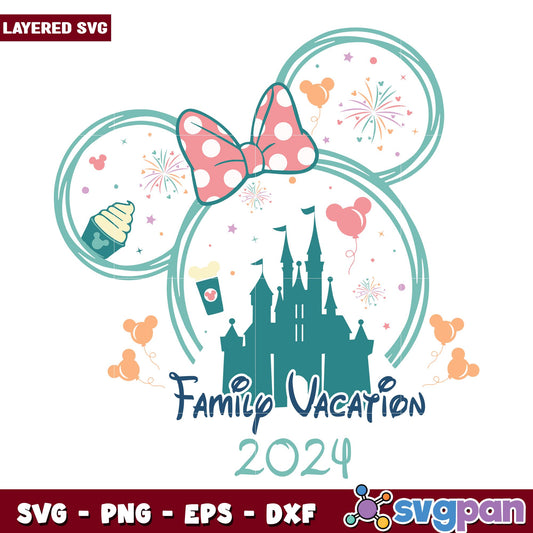 Minnie family vacation 2024 disney svg, Disney characters svg, Digital Download