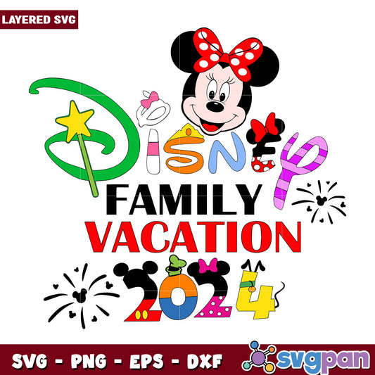 Minnie friends disney family vacation 2024 svg, Disney characters svg, Digital Download
