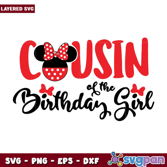 Minnie head Cousin of the Birthday Girl  svg, Disney characters svg, digital download 