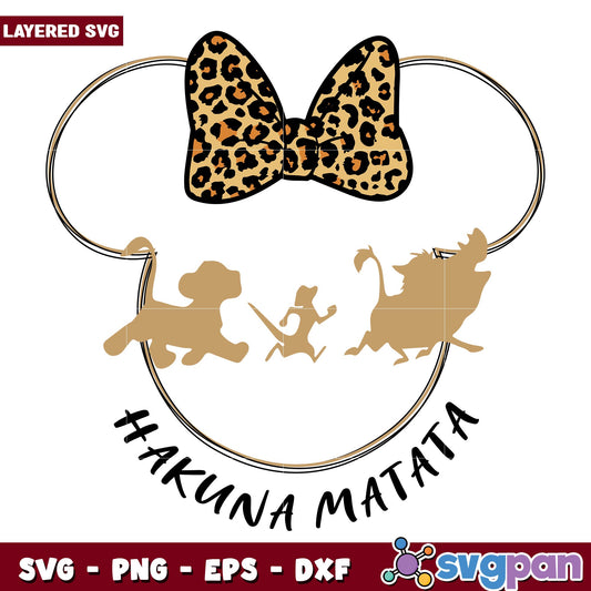 Minnie head hakuna matata svg, Disney characters svg, Digital Download