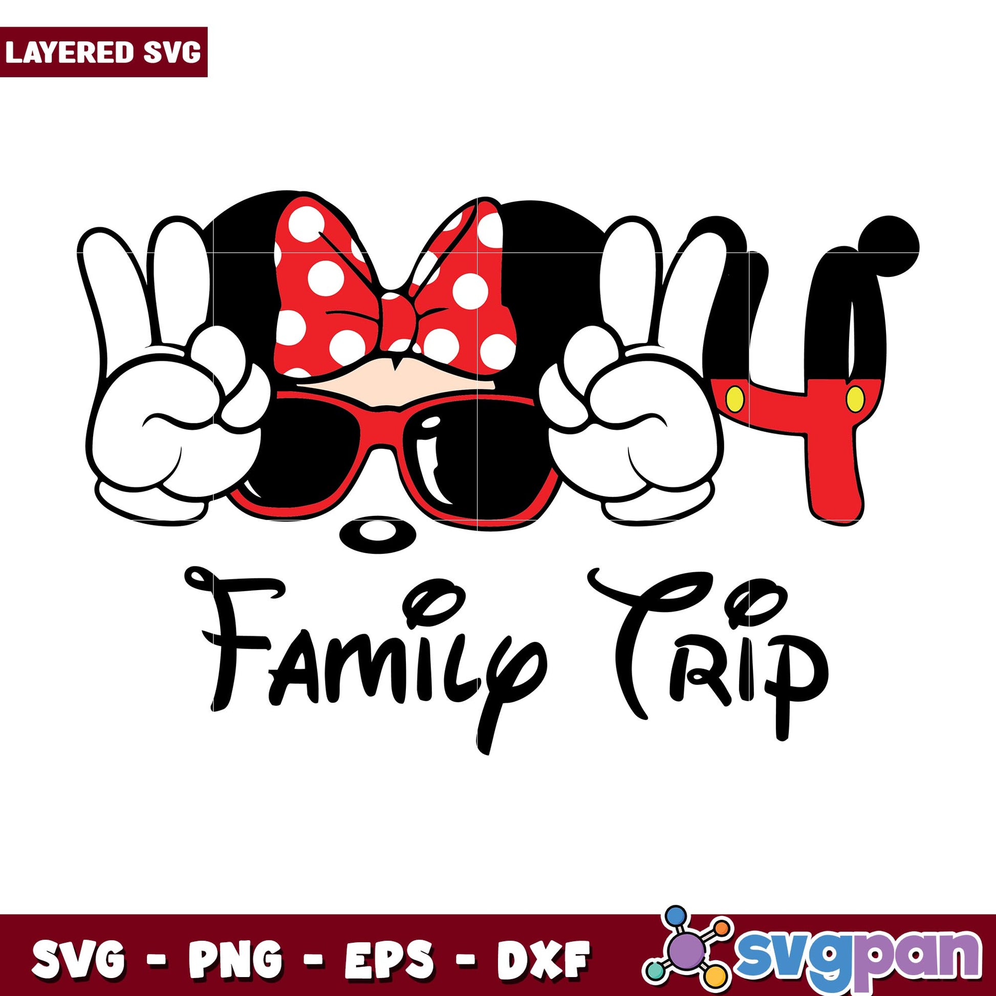 Minnie mouse family trip 2024 svg, Disney characters svg, Digital Download