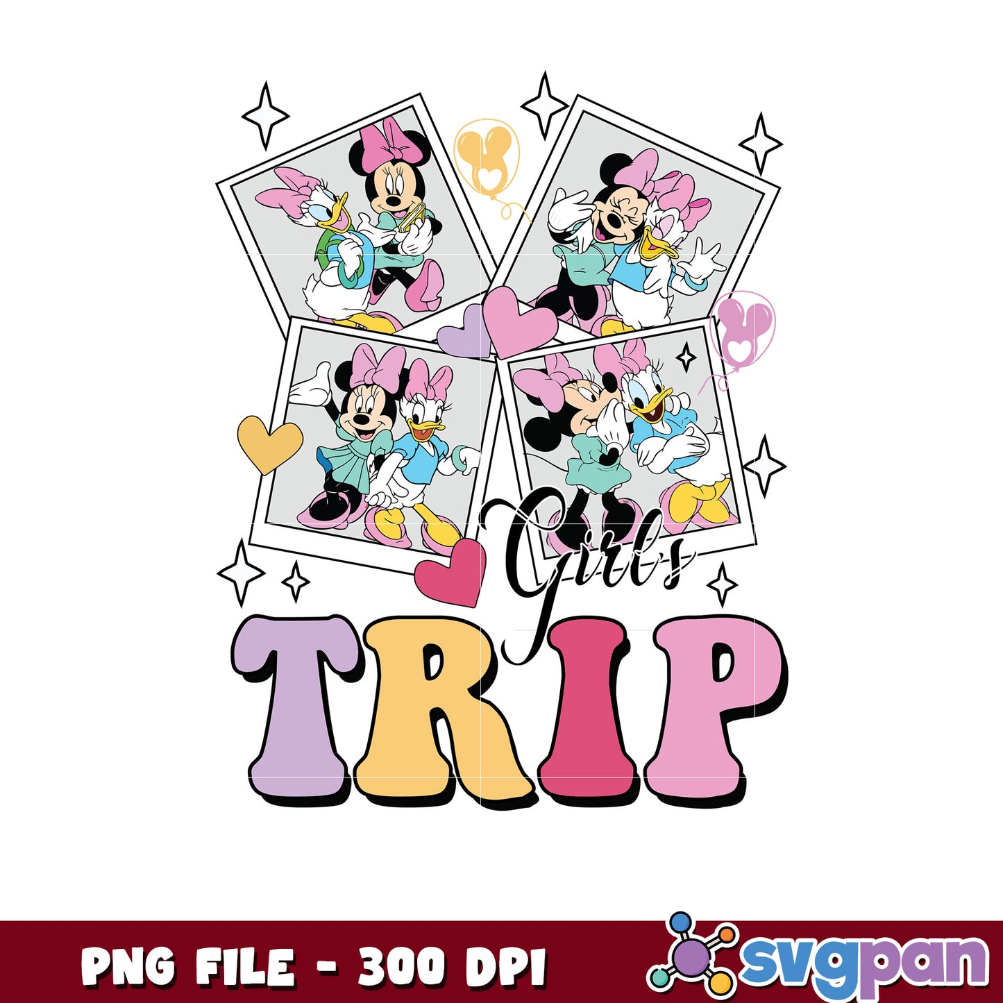 Minnie and daisy girls trip png, minnie and daisy vacation png, minnie and daisy travel png