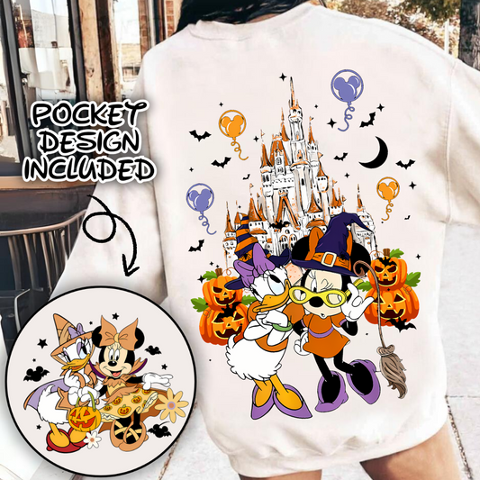 Minnie and daisy halloween png, halloween candy png , halloween cartoons png