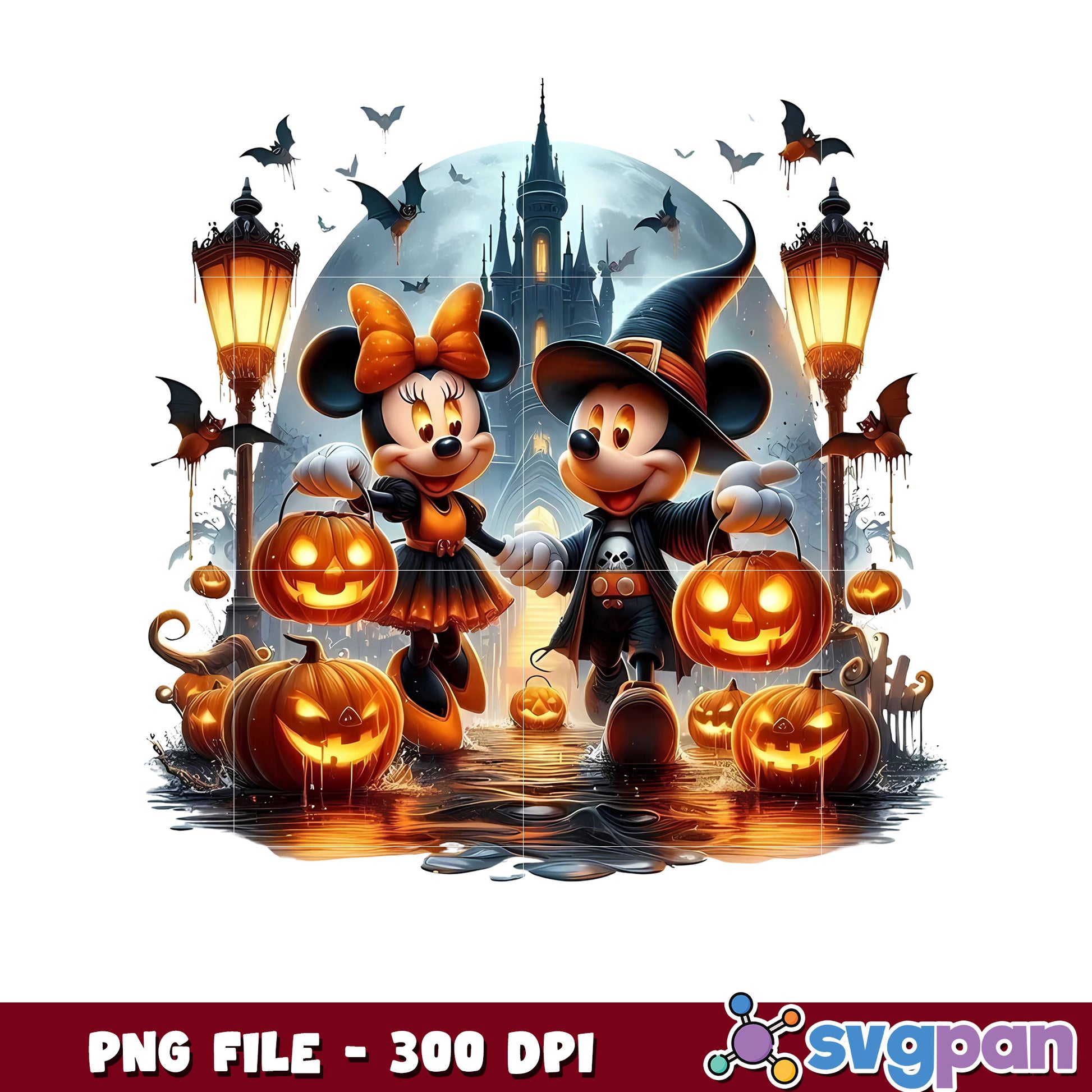 Minnie and mickey png, disney halloween png, halloween time png