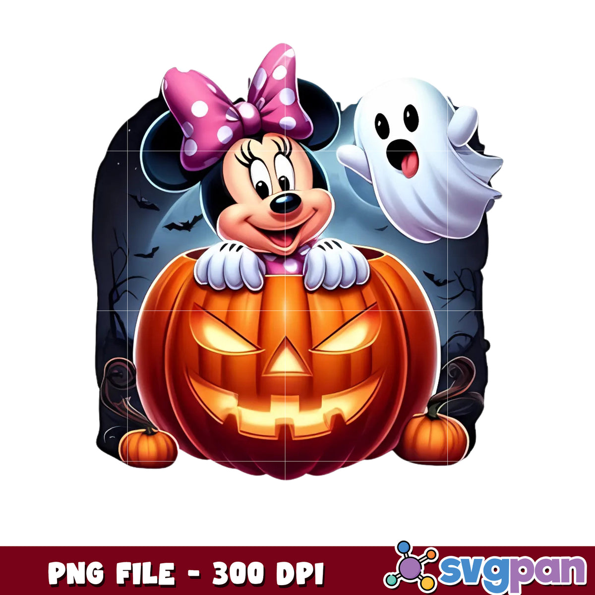 Minnie and pumpkin png, disney halloween png, halloween time png